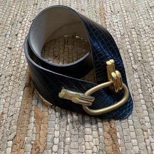 Vintage Croc Embossed Leather Belt